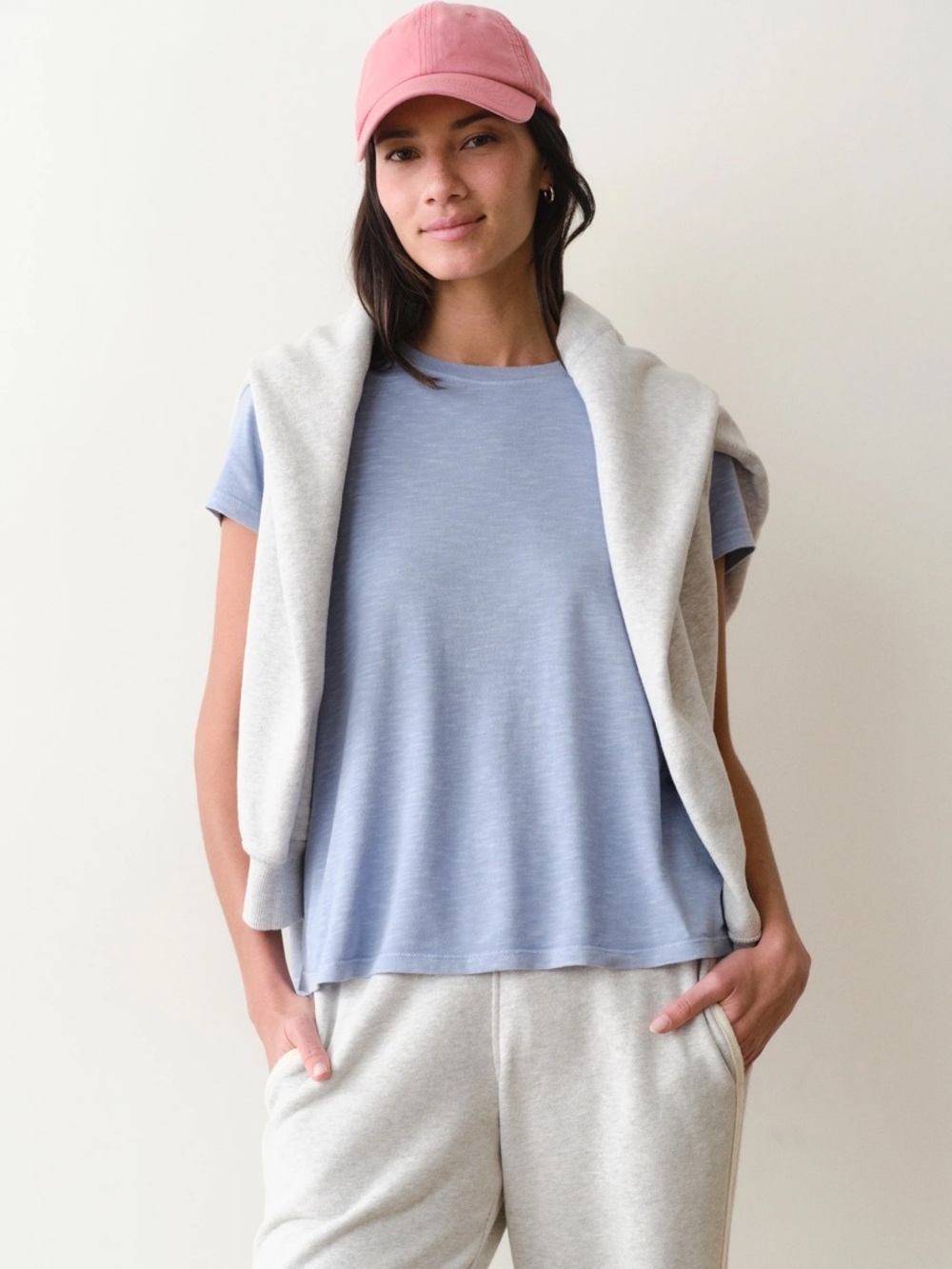 Marine Layer Basic Swing Crew Tee, Coastal Blue – Size XS
